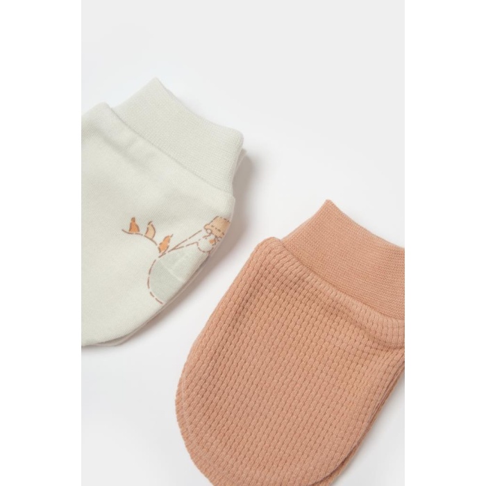 HediyeCantam Bibaby Biorganic Teach Me 2Li Bebe Eldiven 72240 Red