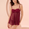 NBB 3750 Kaplı Fantezi Gecelik (String) Bordo