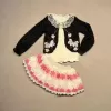 Brode Etekli Örme Hırkalı Uzun Kollu Sweat 3lü Kız Çocuk Takımı Siyah