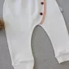Şarkıcı Kuşlar Nakışlı Bandanalı Uzun Kollu Zıbınlı 3lü Kız Bebek Takımı Ekru