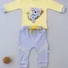 Yavru Koala Nakışlı Uzun Kollu Sweat 2li Kız Erkek Bebek Takımı Sarı