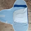Yenidoğan Mutlu Fil Ailesi Nakışlı Çıt Çıt Kapamalı Bebek Kundak Lacivert