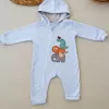 Ef Çizgi Boy Fermuarlı Hvanlar Alemi Nakışlı Kapşonlu Kız Erkek Bebek Tulumu Mavi