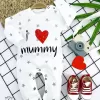 Gümüş Yıldız I Love Mummy Baskılı Uzun Kollu Kız Erkek Bebek Tulumu