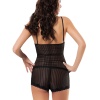 Siyah Dantelli Babydoll Şortlu Takım - 1483