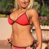 Hediye Cantam Bayan Kırmızı Arkası Büzgülü Bikini