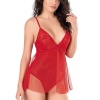 Hediye Cantam  Kırmızı Jakarlı Bodysuit Gecelik