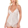 Hediye Cantam  Ekru Jakarlı Bodysuit Gecelik