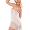 Hediye Cantam  Ekru Jakarlı Bodysuit Gecelik