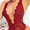 Özel Bölgesi Açık Kırmızı Dantel Seksi Body Jesica Bella E-0047