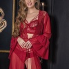 Transparan Bralet String Takım Bordo (Hediye Çantam31632)
