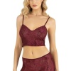 Bordo Saten Şort Takımı 9219