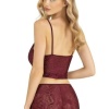 Bordo Saten Şort Takımı 9219