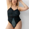 Büyük Beden Seksi Babydoll Gecelik Dantel Yeşil Tül Detaylı