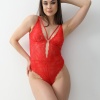 Kırmızı Seksi Halka Detaylı Babydoll