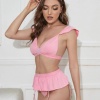 Kadın Pembe Seksi Hemşire Kostümü Fantezi Erotik Hemşire Jartiyer Kostüm +Çorap Hediyeli