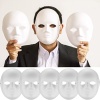 Beyaz Renk Boyanabilir Anonim Tam Yüz Cosplay Maske 24x18 cm (4172)
