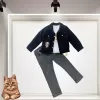 3-4-5 Yaş Fitilli Kadife Ceket Kot Pantolonlu 3lü Kız Erkek Çocuk Takımı