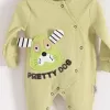 Pretty Dog Nakışlı Bandanalı % 100 Pamuk Kız Bebek Tulumu