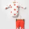 Kulaklı Ayıcık % 100 Pamuk 3lü Erkek Bebek Takım