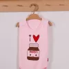 Pembe Daddys Cikolata Desenli Askılı Unisex Body