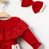 Dantel Yaka Kız Bebek Tulumu % 100 Pamuk