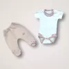 Erguvan Taç Nakışlı %100 Cotton Antibakteriyel Kız Bebek 10lu Zıbın Takımı Hastane Çıkışı