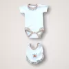 Erguvan Taç Nakışlı %100 Cotton Antibakteriyel Kız Bebek 10lu Zıbın Takımı Hastane Çıkışı