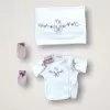 Bahar Çiçekleri Nakışlı %100 Cotton Antibakteriyel 10lu Zıbın Takımı Hastane Çıkışı