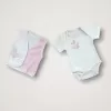 Uçan Kelebekler Nakışlı %100 Cotton Antibakteriyel 10lu Zıbın Takımı Hastane Çıkışı