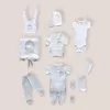 Taçlı Prensesim Nakışlı %100 Cotton Antibakteriyel 10lu Zıbın Takımı Hastane Çıkışı