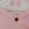 Yenidoğan 4 Kat Müslin Kumaş Kulaklı Patili Fiyonk Bebek Battaniyesi Kundak