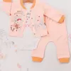 Happy Dancing Desenli 3lü Hırkalı Kız Bebek Takım