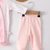 Kelebek Nakışlı Puanlı Tulumlu % 100 Pamuk Kız Bebek 5li Set