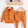 Cool Bear Kapüşonlu % 100 Pamuk Erkek Bebek Takımı