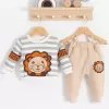 Aslan Desenli 2li % 100 Pamuk Erkek Bebek Takımı