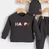 Happy Nakışlı 2li Pamuklu Erkek Bebek Takım