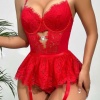 SİA Kırmızı Dantelli Etekli Babydoll Takım 16517