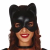 Siyah Deri Görünümlü Kedi Maskesi – Cosplay &amp;amp;amp; Maskeli Balo (4172)