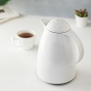 1 LT Isı Yalıtımlı Çay Ve Soğuk Su Termosu Soft Beyaz (12 Saat Sıcak Tutar& İçi Camdır)