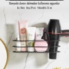 Paslanmaz Çelik Yapışkanlı Fönlü Duvar Rafı & Organizer & Banyo Duş Askısı