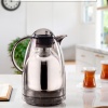 1.5 LT Isı Yalıtımlı Çay Ve Soğuk Su Termosu Füme (12 Saat Sıcak Tutar& İçi Camdır)