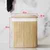 Katlanır Doğal Bambu Dikdörtgen Çamaşır  Kirli Sepeti (30*40*50 Cm)