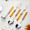 5 Parça Platin Servis Seti & Servis Sunum Seti Amber ( Kepçe / Kevgir / Sıpatula / Çatal / Kaşık )