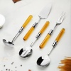 5 Parça Platin Servis Seti & Servis Sunum Seti Amber ( Kepçe / Kevgir / Sıpatula / Çatal / Kaşık )