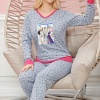 Bayan Uzun Kollu Pijama Takımı Model no 7588