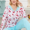 Bayan Uzun Kollu Pijama Takımı Model no 7579