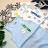 Erkek Bebek Mavi  Hello Baby Yazlık Kolsuz Çıtçtıtlı Body Tulum 2 Adet