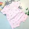 Kısa Paça Yazlık Gündelik Bebek Çıtçıtlı Zıbın %100 Pamuk Toz Pembe Kirazlı