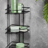 Köşelik Banyo 3 Raflı Siyah Metal Hediye Çantam-56574